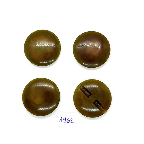 4 boutons en résine vert - vintage - 24mm - tr1962