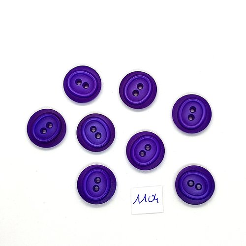 8 boutons en résine mauve foncé / violet - 18mm - bri1104