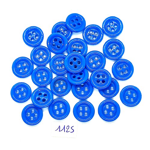 27 boutons en résine bleu - 14mm - bri1125