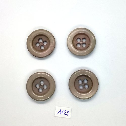 4 boutons en résine gris - 27mm - bri1123