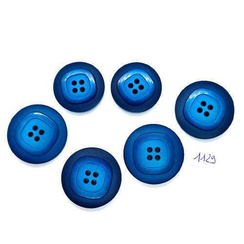 6 boutons en résine vert / bleu - 31mm et 36mm - bri1129