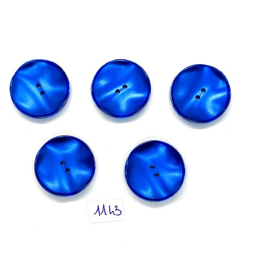 5 boutons en résine bleu - 27mm - bri1143