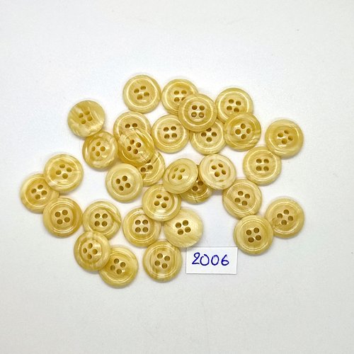 30 boutons en résine beige - 13mm - tr2006