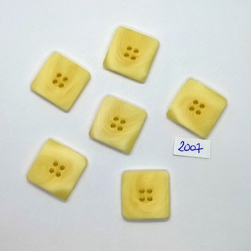 6 boutons en résine ivoire - 23x23mm - tr2007
