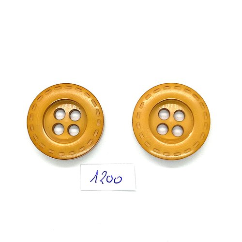 2 boutons en résine ocre / beige - 30mm - bri1200