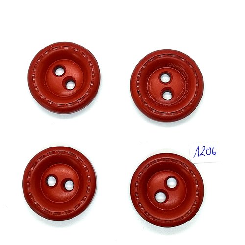 4 boutons en résine marron - 30mm - bri1206