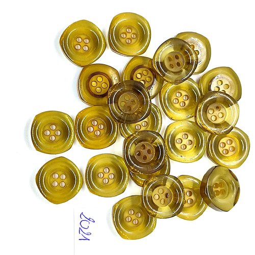 23 boutons en résine vert opaque - 16mm - tr2021