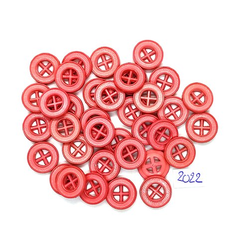 35 boutons en résine rose foncé - 14mm - tr2022