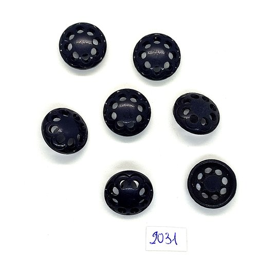 7 boutons en résine gris foncé - 18mm - tr2031