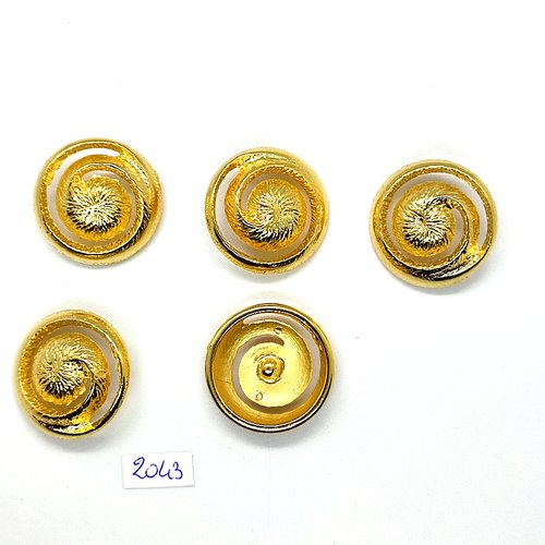 5 boutons en résine doré - 29mm - tr2043