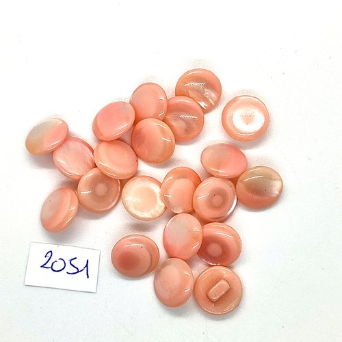 21 boutons en résine rose - 11mm - tr2051