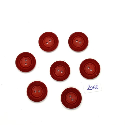 7 boutons en résine marron - 21mm - tr2062
