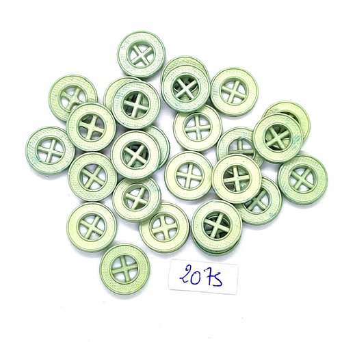 25 boutons en résine vert - 14mm - tr2075