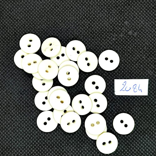 25 boutons en résine blanc - 12mm - tr2084