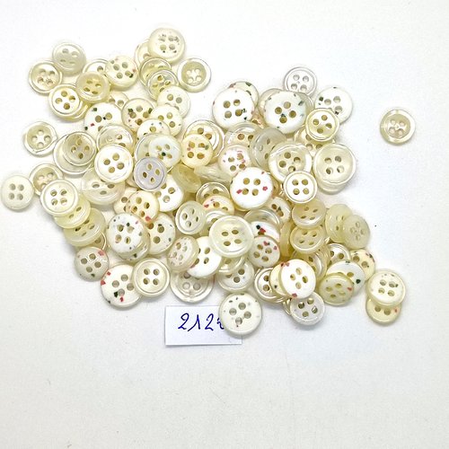 35 boutons en résine beige - taille diverse - tr2128