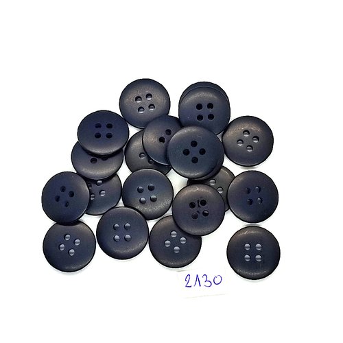 20 boutons en résine bleu foncé - 18mm - tr2130