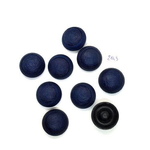 9 boutons en résine bleu foncé - 27mm - tr2143