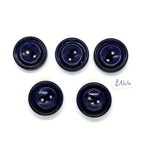 5 boutons en résine bleu foncé - 27mm - tr2144