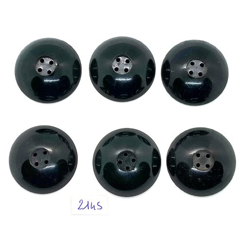 6 boutons en résine vert foncé - 34mm - tr2145