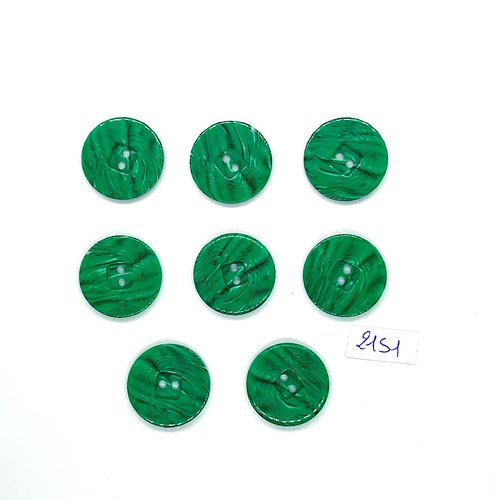 8 boutons en résine vert - 22mm - tr2151