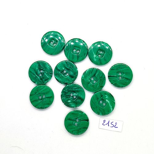 11 boutons en résine vert - 18mm - tr2152