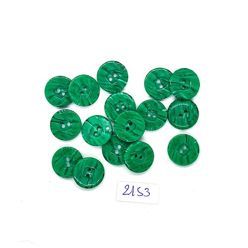 16 boutons en résine vert - 14mm - tr2153