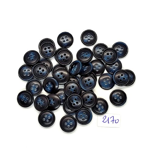 40 boutons en résine bleu foncé - 13mm - tr2170