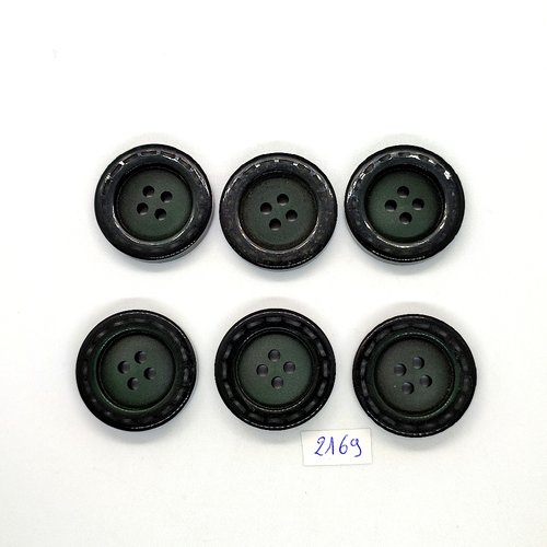 7 boutons en résine vert - 30mm - tr2169