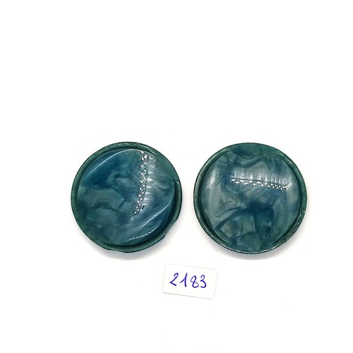 2 boutons en résine vert - 39mm - tr2183