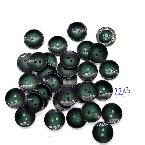32 boutons en résine vert - 14mm - tr2213