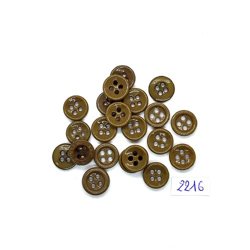 21 boutons en résine vert / kaki - 12mm - tr2216