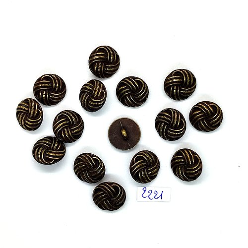 15 boutons en résine  bronze - 15mm - tr2221