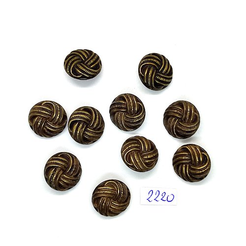 10 boutons en résine  bronze - 18mm - tr2220