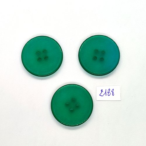 3 boutons en résine vert - 27mm - tr2188