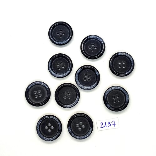 10 boutons en résine bleu - 21mm - tr2197