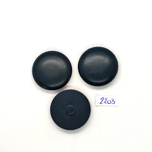 3 boutons en résine bleu foncé - 31mm - tr2203