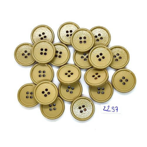 20 boutons en résine kaki - 18mm - tr2237