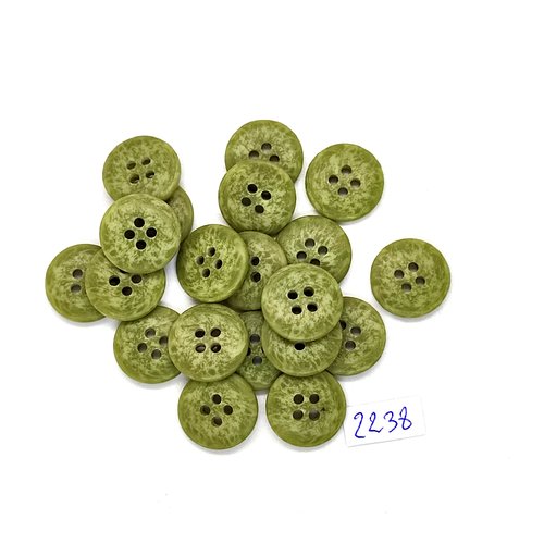 20 boutons en résine vert - 15mm - tr2238