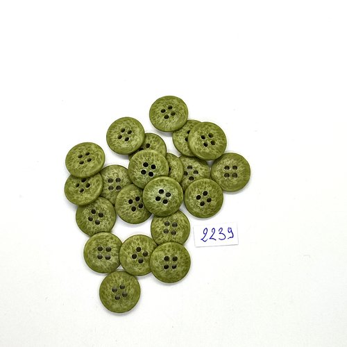 21 boutons en résine vert - 15mm - tr2239