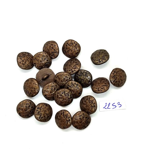 20 boutons en résine bronze - 15mm - tr2253