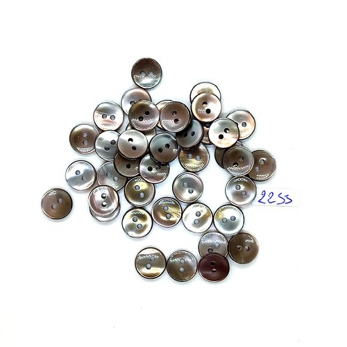 40 boutons en résine marron - 11/12mm - tr2255