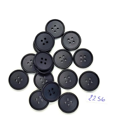 16 boutons en résine bleu foncé - 17mm - tr2256