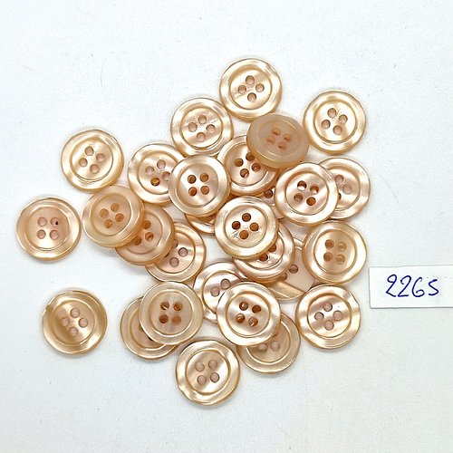 28 boutons en résine rose / orangé - 14mm - tr2265