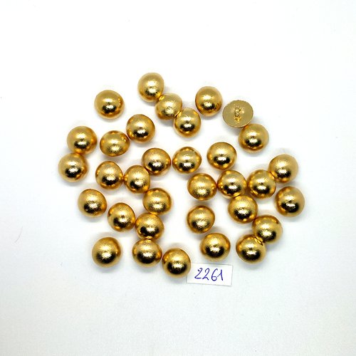33 boutons en résine doré - 14mm - tr2261