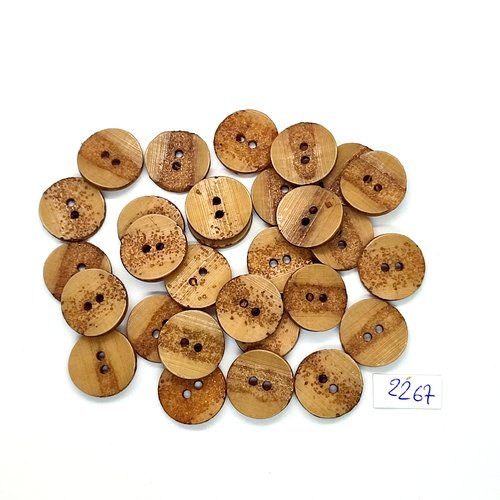 29 boutons en résine beige foncé / marron - 18mm - tr2267