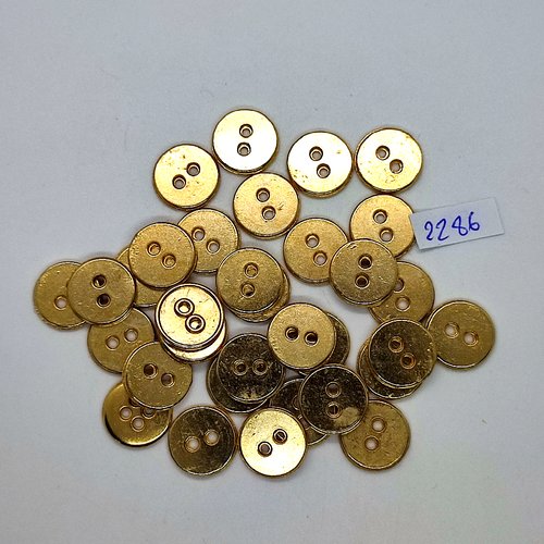 33 boutons en métal doré - 15mm - tr2286