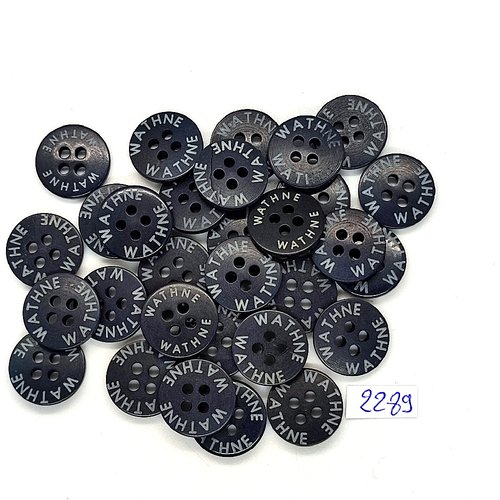 30 boutons en résine bleu - 15mm - tr2282