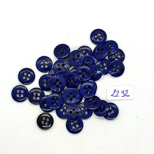 40 boutons en résine bleu foncé - 12mm - tr2292