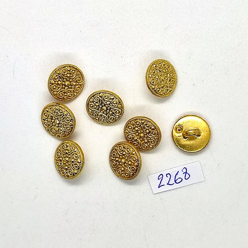 8 boutons en résine doré - 12mm - tr2268