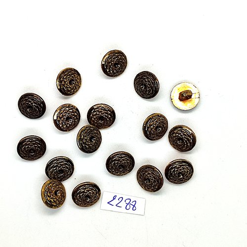 17 boutons en résine doré - 12mm - tr2288